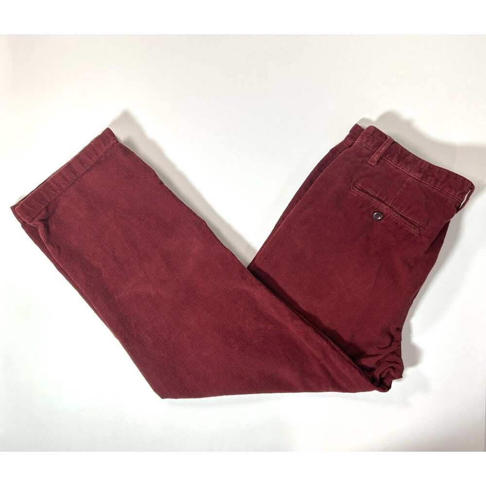 Izod Corduroy Pants Men's 36x29 Burgundy Dark Red Straight Fit